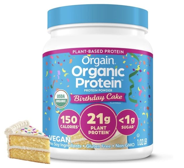 Orgain Organic Vegan Protein Powder, Birthday Cake